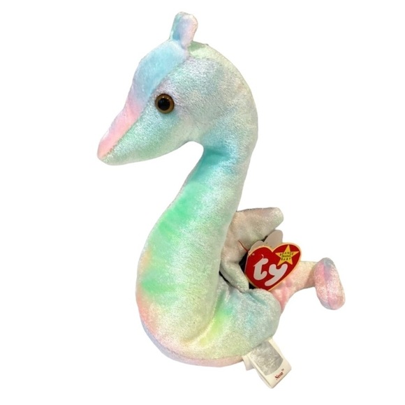 TY Beanie Baby Seahorse Neon Rare 1999 Collectible Plush Toy - Picture 1 of 5